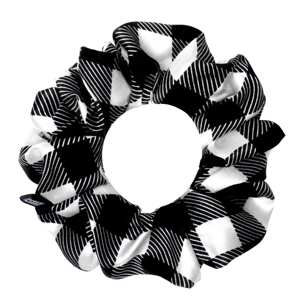 black and white plaid scrunchie